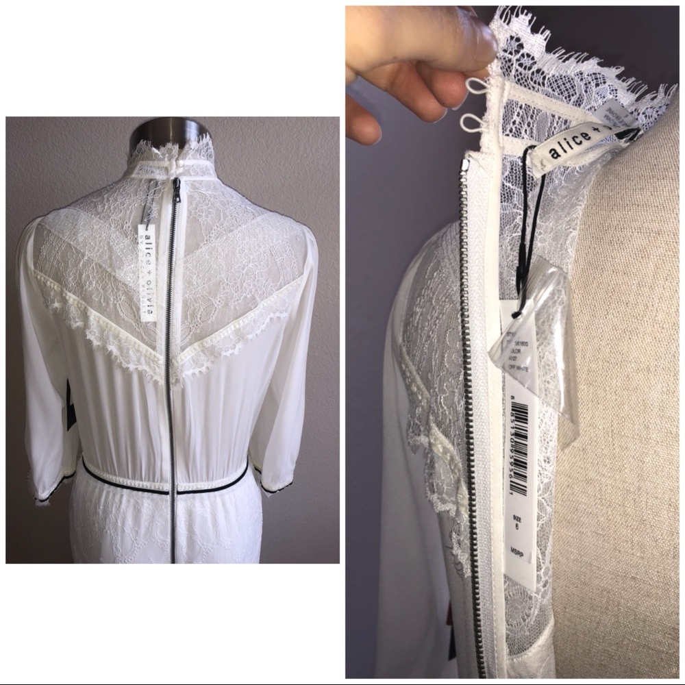 Alice + Olivia Victoriana White Lace Maxi Dress 6 - Picture 8 of 8